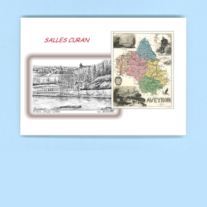 Cartes Postales impression Noir avec dpartement sur la ville de SALLES CURAN Titre : vue