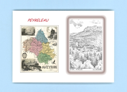 Cartes Postales impression Noir avec dpartement sur la ville de PEYRELEAU Titre : vue