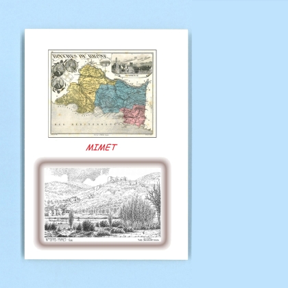 Cartes Postales impression Noir avec dpartement sur la ville de MIMET Titre : vue