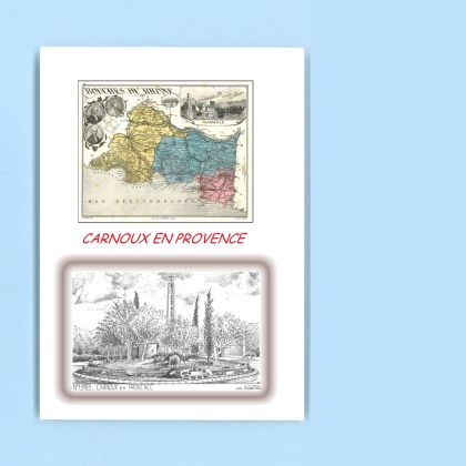 Cartes Postales impression Noir avec dpartement sur la ville de CARNOUX EN PROVENCE Titre : vue