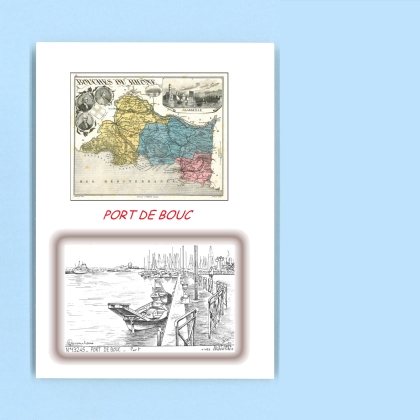 Cartes Postales impression Noir avec dpartement sur la ville de PORT DE BOUC Titre : port