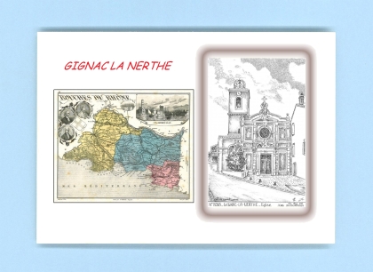 Cartes Postales impression Noir avec dpartement sur la ville de GIGNAC LA NERTHE Titre : eglise