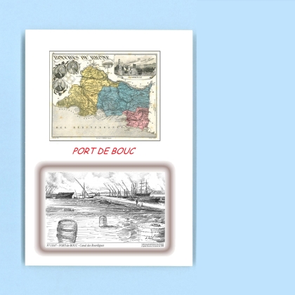 Cartes Postales impression Noir avec dpartement sur la ville de PORT DE BOUC Titre : canal des bourdigues
