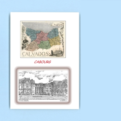 Cartes Postales impression Noir avec dpartement sur la ville de CABOURG Titre : vue