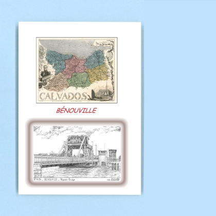 Cartes Postales impression Noir avec dpartement sur la ville de BENOUVILLE Titre : pegasus bridge
