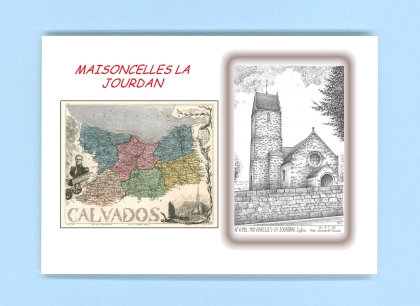 Cartes Postales impression Noir avec dpartement sur la ville de MAISONCELLES LA JOURDAN Titre : eglise