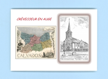 Cartes Postales impression Noir avec dpartement sur la ville de CREVECOEUR EN AUGE Titre : eglise de st loup de fribois