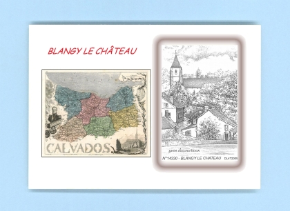 Cartes Postales impression Noir avec dpartement sur la ville de BLANGY LE CHATEAU Titre : vue