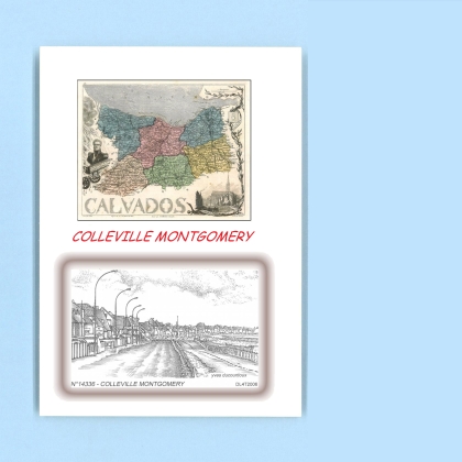 Cartes Postales impression Noir avec dpartement sur la ville de COLLEVILLE MONTGOMERY Titre : vue
