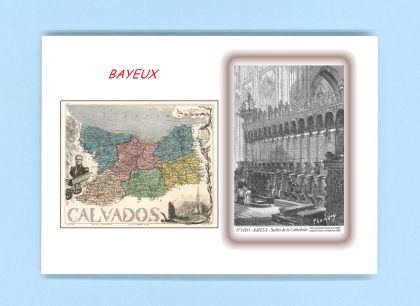 Cartes Postales impression Noir avec dpartement sur la ville de BAYEUX Titre : stalles de la cathedrale