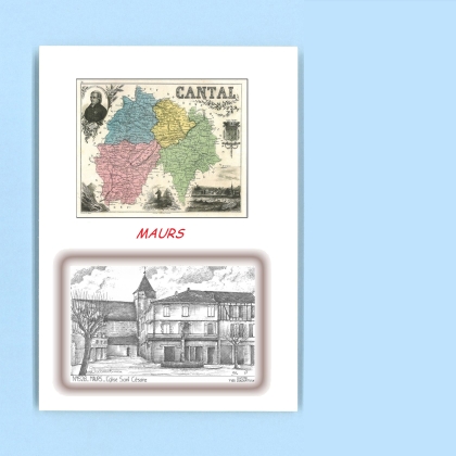 Cartes Postales impression Noir avec dpartement sur la ville de MAURS Titre : eglise st cesaire