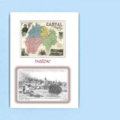 Cartes Postales impression Noir avec dpartement sur la ville de THIEZAC Titre : vue