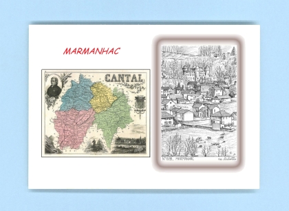 Cartes Postales impression Noir avec dpartement sur la ville de MARMANHAC Titre : vue