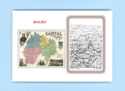 Cartes Postales impression Noir avec dpartement sur la ville de MAURS Titre : vue