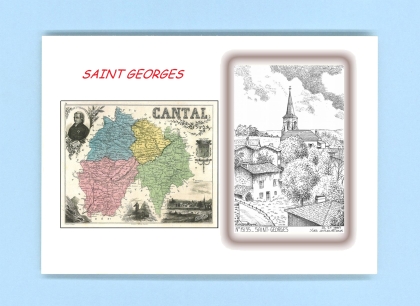 Cartes Postales impression Noir avec dpartement sur la ville de ST GEORGES Titre : vue
