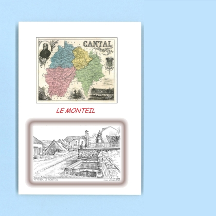Cartes Postales impression Noir avec dpartement sur la ville de LE MONTEIL Titre : vue
