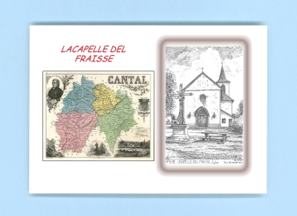 Cartes Postales impression Noir avec dpartement sur la ville de LACAPELLE DEL FRAISSE Titre : eglise