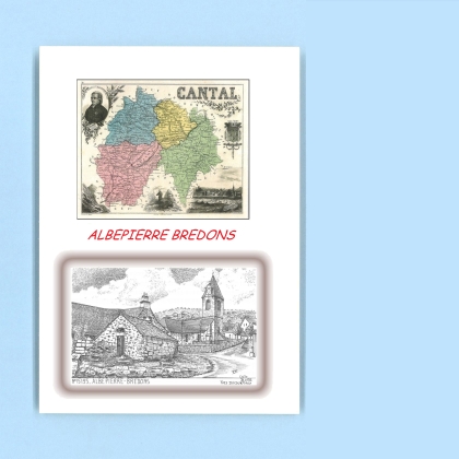 Cartes Postales impression Noir avec dpartement sur la ville de ALBEPIERRE BREDONS Titre : vue