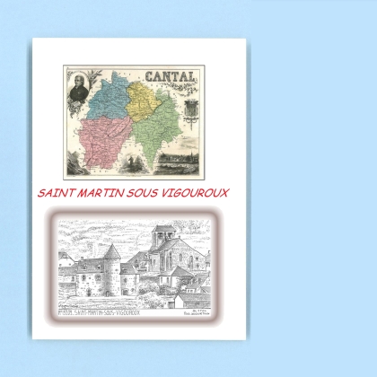 Cartes Postales impression Noir avec dpartement sur la ville de ST MARTIN SOUS VIGOUROUX Titre : vue