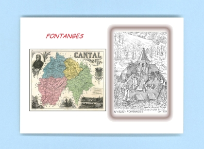 Cartes Postales impression Noir avec dpartement sur la ville de FONTANGES Titre : vue