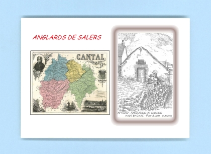 Cartes Postales impression Noir avec dpartement sur la ville de ANGLARDS DE SALERS Titre : four a pain (haut bagnac)