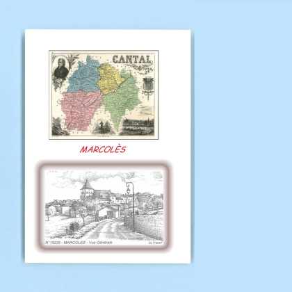 Cartes Postales impression Noir avec dpartement sur la ville de MARCOLES Titre : vue generale