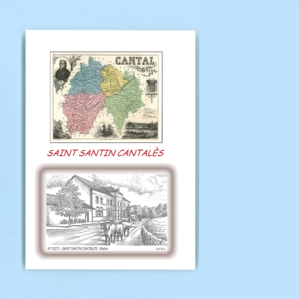 Cartes Postales impression Noir avec dpartement sur la ville de ST SANTIN CANTALES Titre : mairie