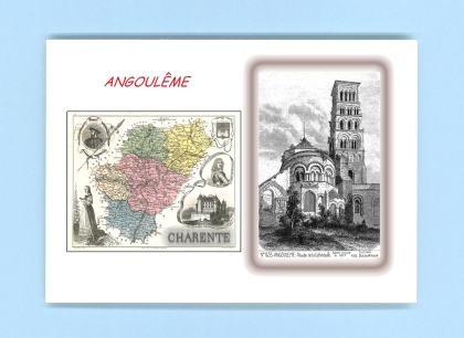 Cartes Postales impression Noir avec dpartement sur la ville de ANGOULEME Titre : abside de la cathedrale