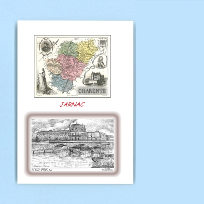 Cartes Postales impression Noir avec dpartement sur la ville de JARNAC Titre : pont