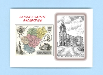 Cartes Postales impression Noir avec dpartement sur la ville de BAIGNES STE RADEGONDE Titre : eglise ste radegonde