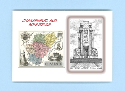 Cartes Postales impression Noir avec dpartement sur la ville de CHASSENEUIL SUR BONNIEURE Titre : memorial de la resistance