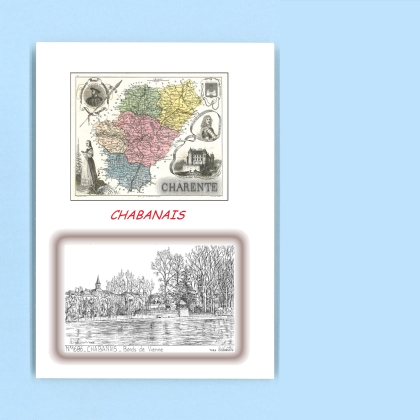 Cartes Postales impression Noir avec dpartement sur la ville de CHABANAIS Titre : bords de vienne