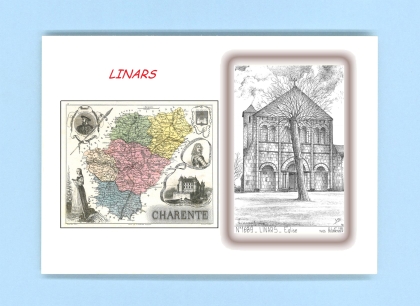Cartes Postales impression Noir avec dpartement sur la ville de LINARS Titre : eglise