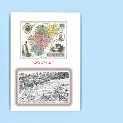 Cartes Postales impression Noir avec dpartement sur la ville de ROUILLAC Titre : arene galloromaine des bouch.