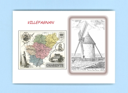 Cartes Postales impression Noir avec dpartement sur la ville de VILLEFAGNAN Titre : moulin des pierres blanches
