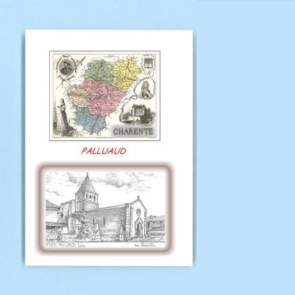 Cartes Postales impression Noir avec dpartement sur la ville de PALLUAUD Titre : eglise