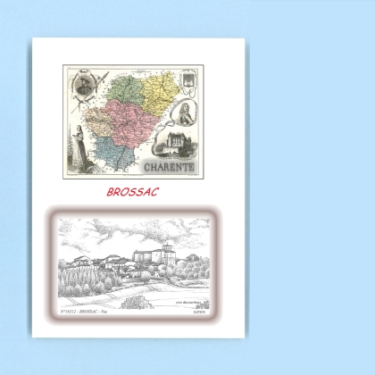 Cartes Postales impression Noir avec dpartement sur la ville de BROSSAC Titre : vue