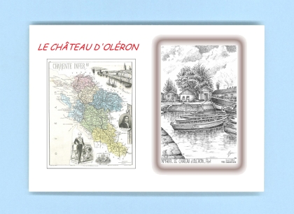 Cartes Postales impression Noir avec dpartement sur la ville de LE CHATEAU D OLERON Titre : port