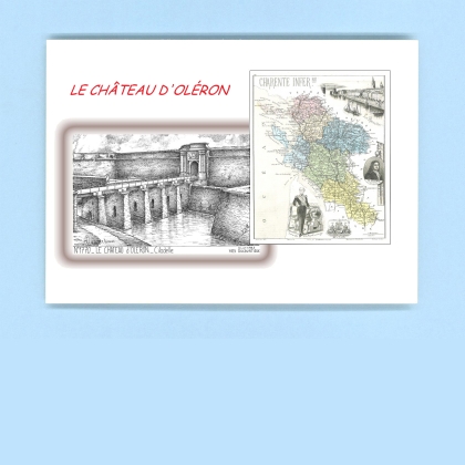 Cartes Postales impression Noir avec dpartement sur la ville de LE CHATEAU D OLERON Titre : citadelle
