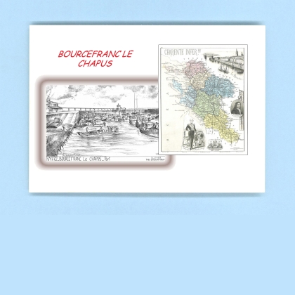 Cartes Postales impression Noir avec dpartement sur la ville de BOURCEFRANC LE CHAPUS Titre : port