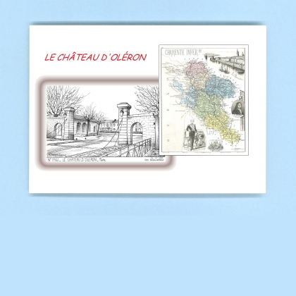 Cartes Postales impression Noir avec dpartement sur la ville de LE CHATEAU D OLERON Titre : porte