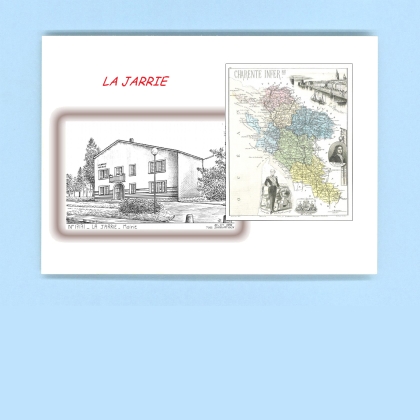 Cartes Postales impression Noir avec dpartement sur la ville de LA JARRIE Titre : mairie
