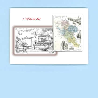 Cartes Postales impression Noir avec dpartement sur la ville de L HOUMEAU Titre : vue