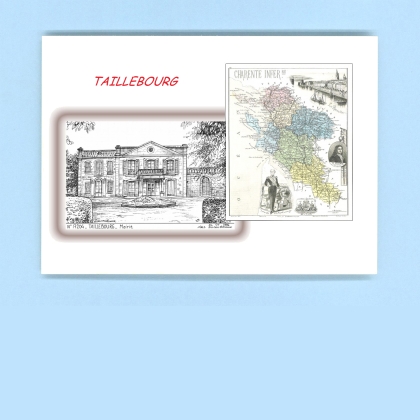Cartes Postales impression Noir avec dpartement sur la ville de TAILLEBOURG Titre : mairie