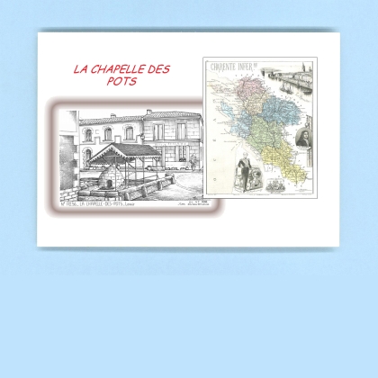 Cartes Postales impression Noir avec dpartement sur la ville de LA CHAPELLE DES POTS Titre : lavoir