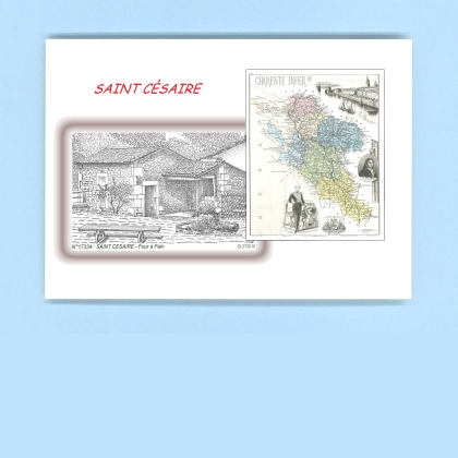 Cartes Postales impression Noir avec dpartement sur la ville de ST CESAIRE Titre : four a pain