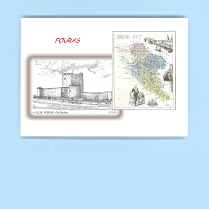 Cartes Postales impression Noir avec dpartement sur la ville de FOURAS Titre : fort vauban