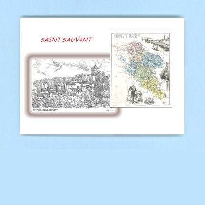 Cartes Postales impression Noir avec dpartement sur la ville de ST SAUVANT Titre : vue