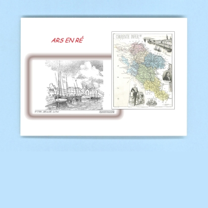 Cartes Postales impression Noir avec dpartement sur la ville de ARS EN Titre : le port