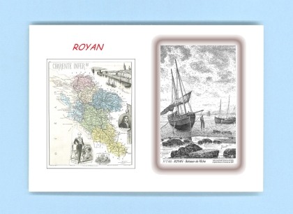 Cartes Postales impression Noir avec dpartement sur la ville de ROYAN Titre : bateaux de peche